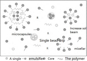 Schematic diagram of microcapsule synthesis by the microemulsion method