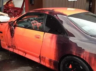 thermochromic paint on car