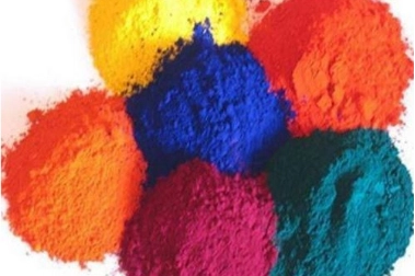 Fabric coloring powders of different colors