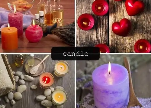 Different colors of mica powder are used on candles