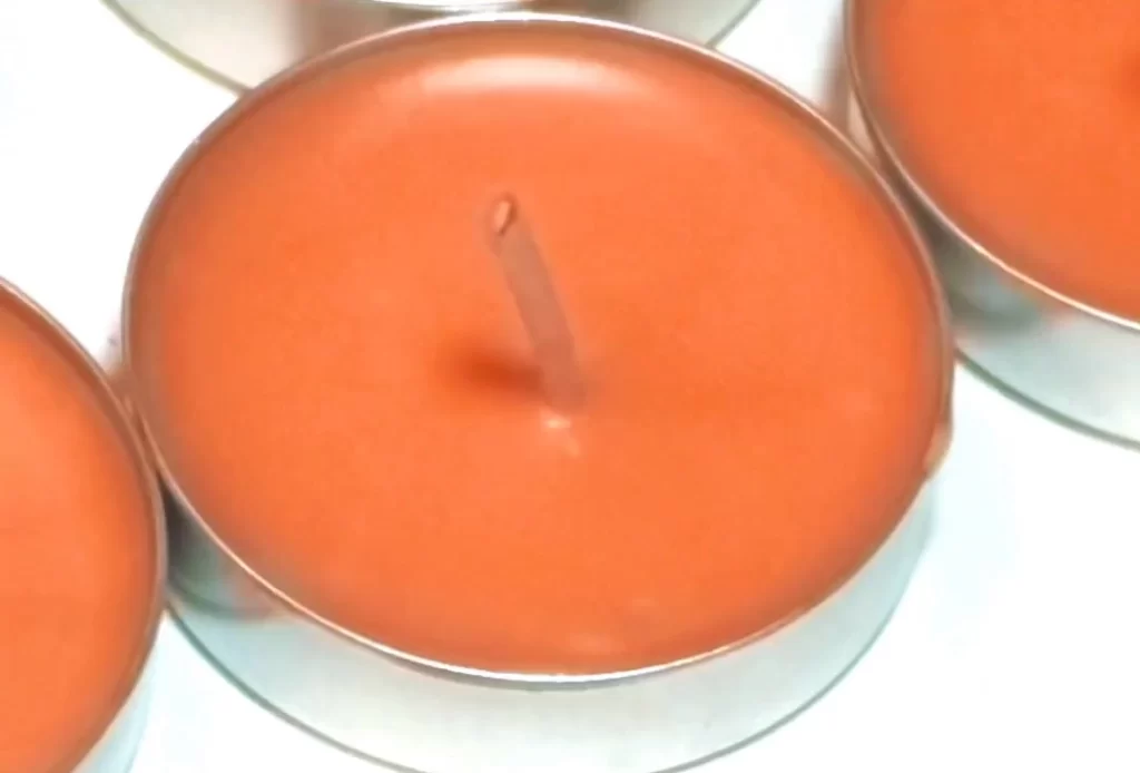 Orange mica powder candles